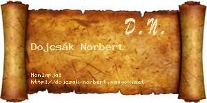 Dojcsák Norbert névjegykártya