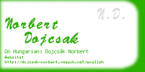 norbert dojcsak business card